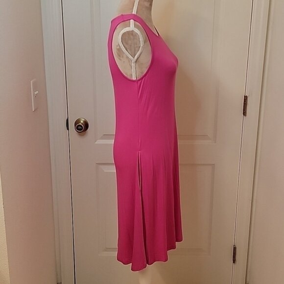Cupio Womens Bright Pink Sleeveless Casual Summer Dress with Pockets Size S NWT - Picture 2 of 7